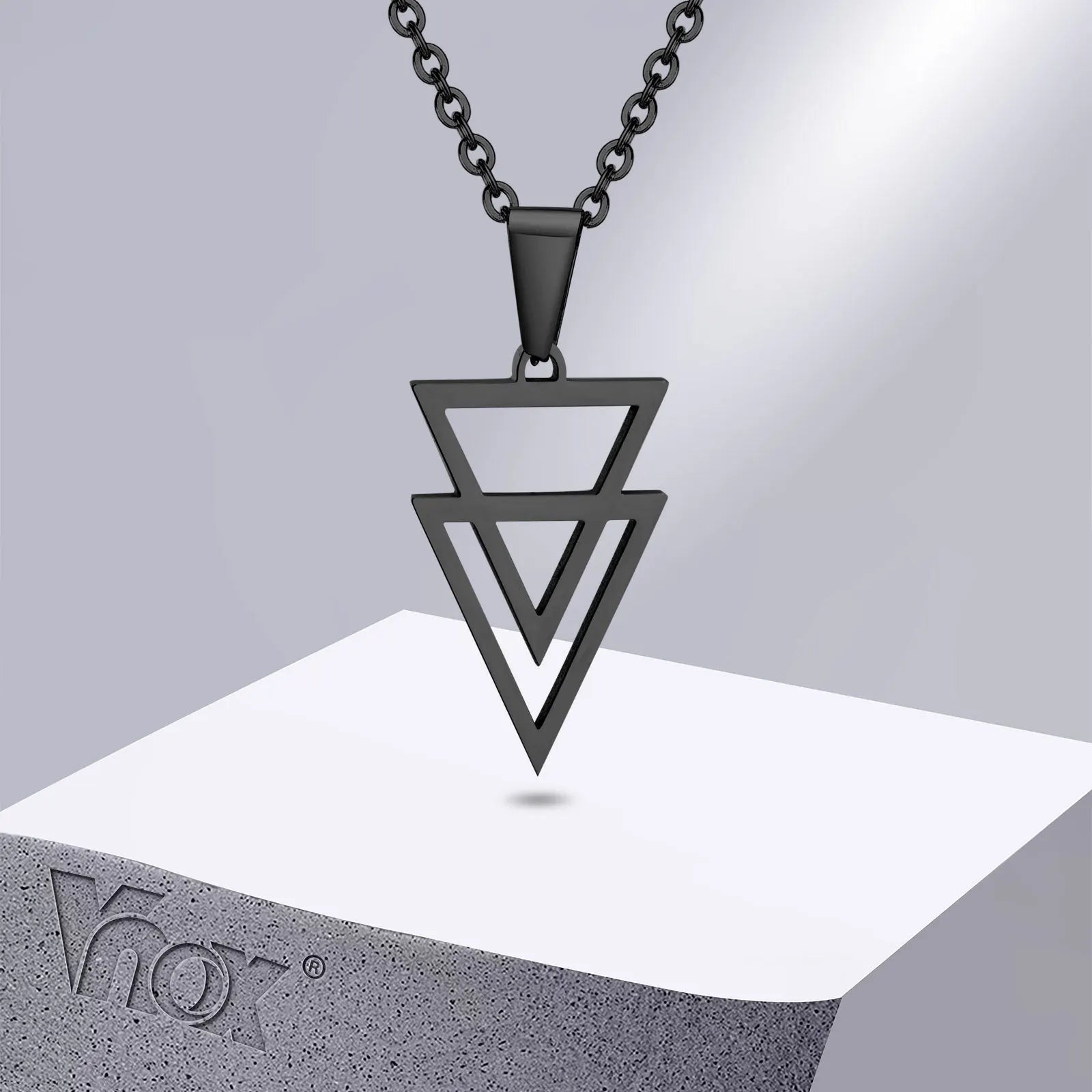 Colar duplo triangulo oco