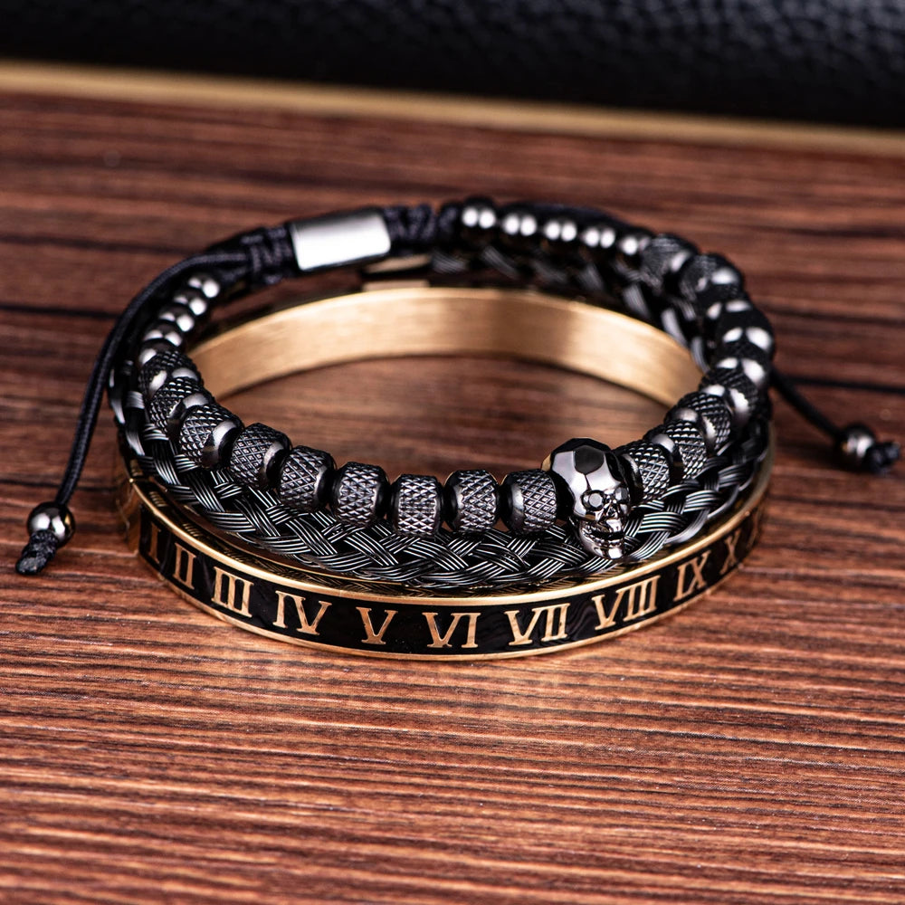 Bracelete royal black skull