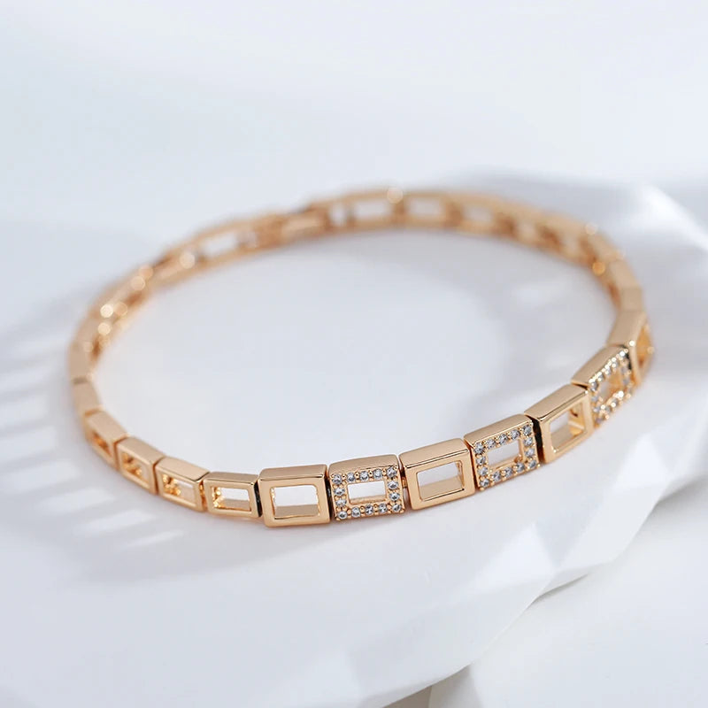 Bracelete Ouro Rose 585 Delicadeza Sutil