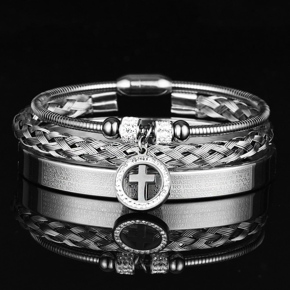 Bracelete Royal Modelo Cruz Cravejada