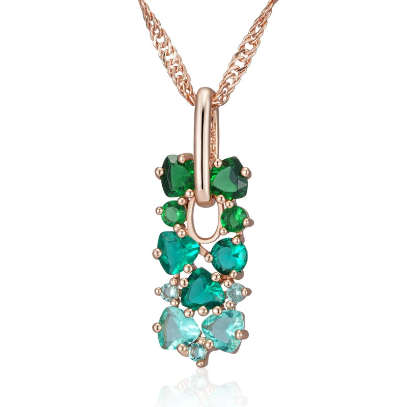 Colar Verde Natural - Ouro Rose 585 - Coleção 2025.2