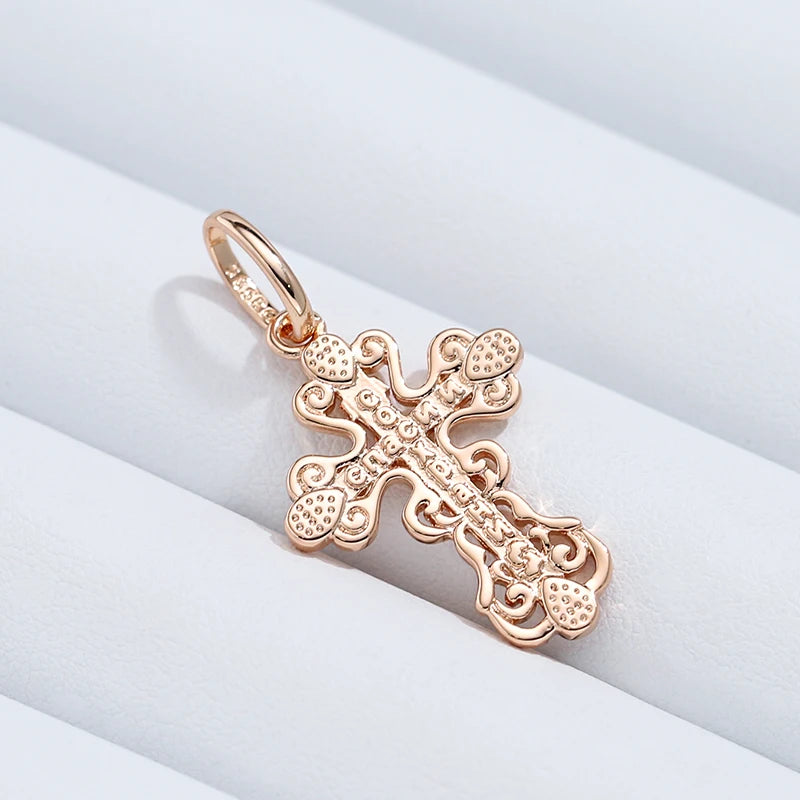 Colar ouro rose 585 modelo Cruz