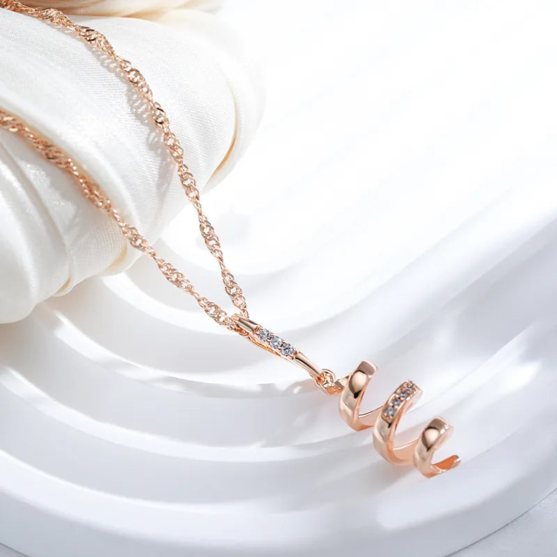 Colar Ouro Rose 585 Modelo Espiral