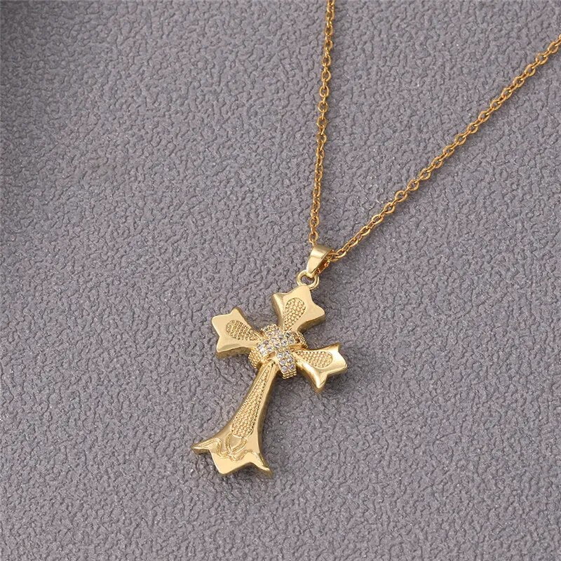 Colar Cruz Templário Banhado a Ouro