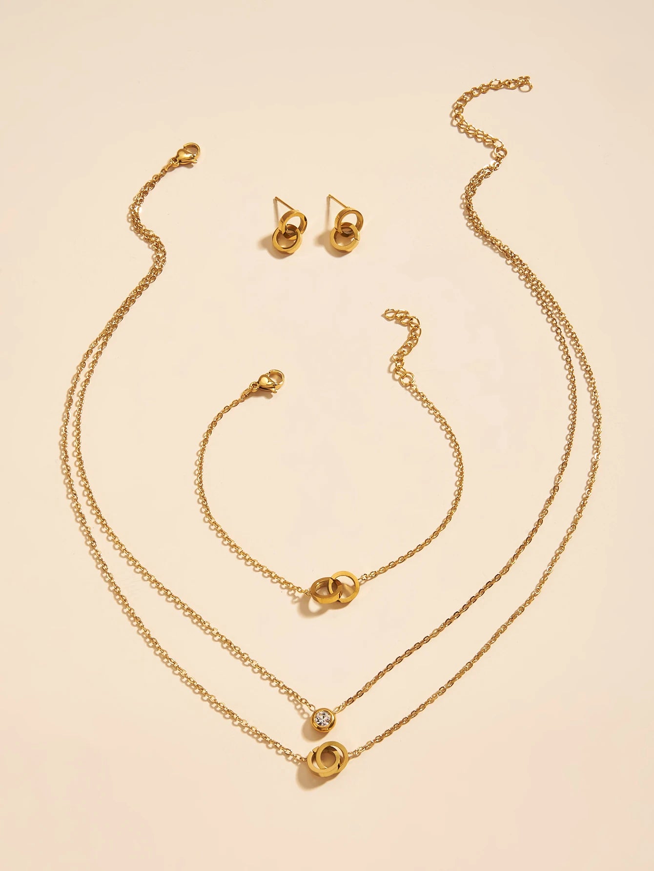 Conjunto Anéis duplo (4 peças)