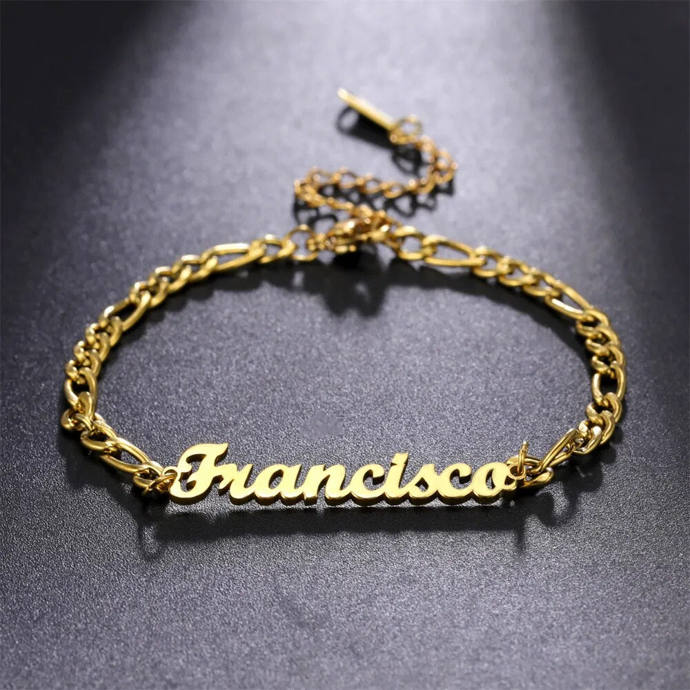 Pulseira infantil Personalizada (nome) elos duplos