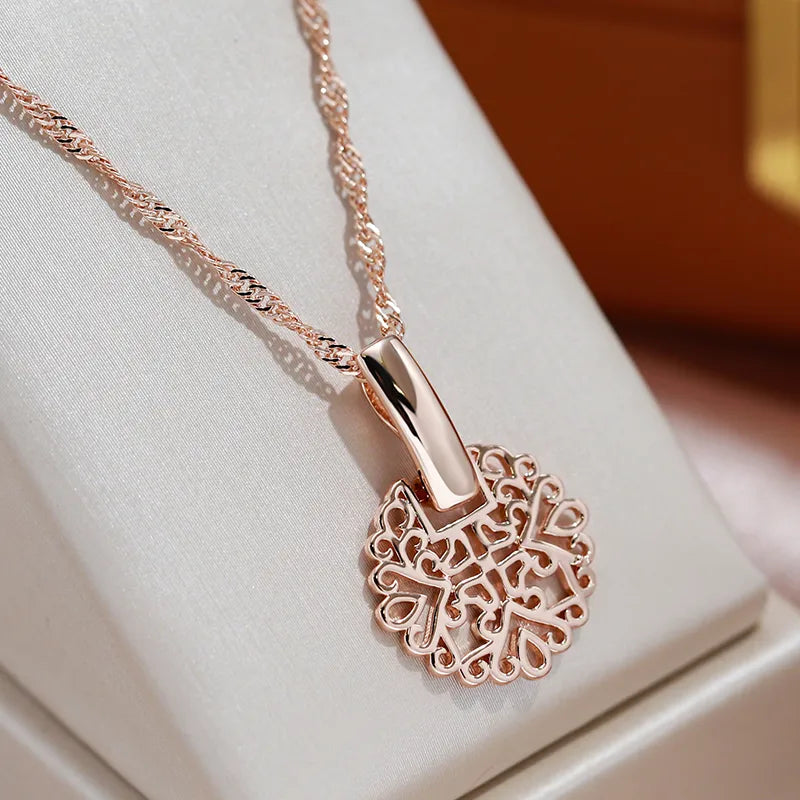 Colar Ouro Rose 585 Modelo Floco