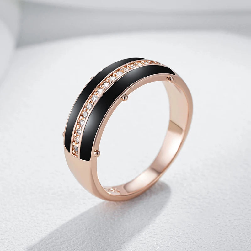 Anel obsidian - Ouro rose 585 - Coleção 2025.2