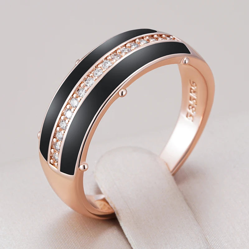 Anel obsidian - Ouro rose 585 - Coleção 2025.2