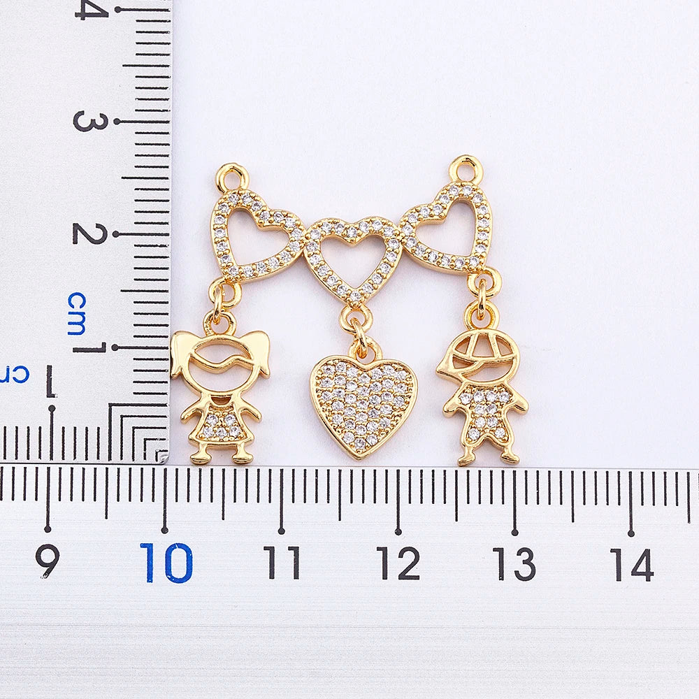 Colar filhos casal cravejado em zircônia