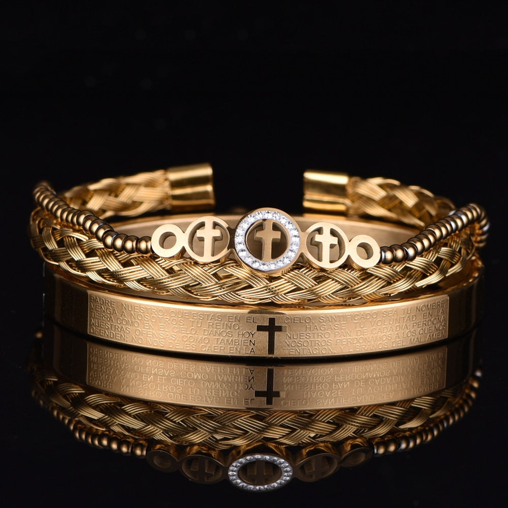 Bracelete Royal Modelo Cruz Cravejada