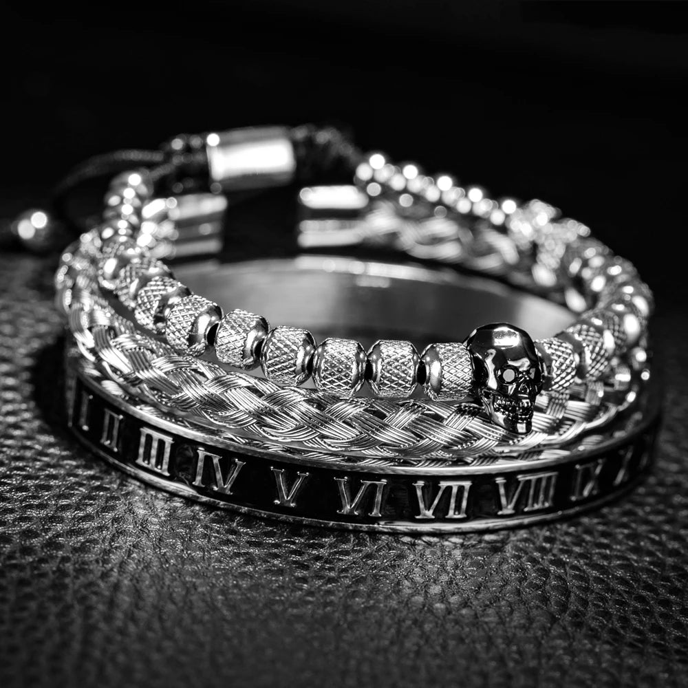 Bracelete royal black skull