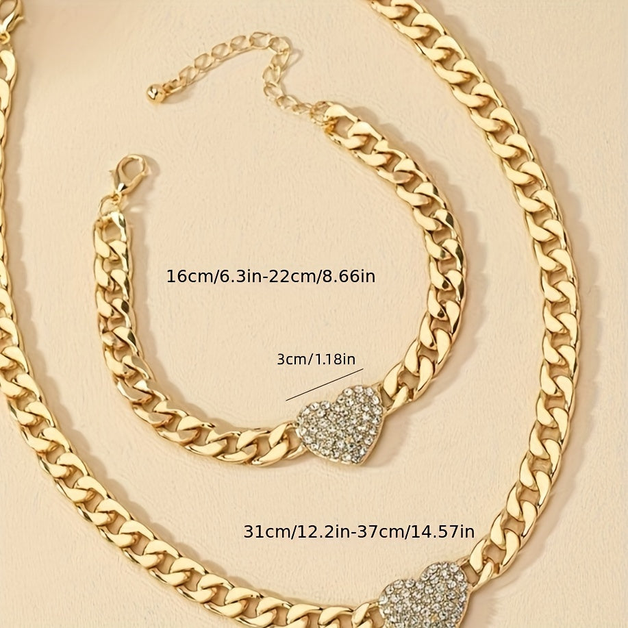 Conjunto de joias colar e pulseira banhado a ouro 14k