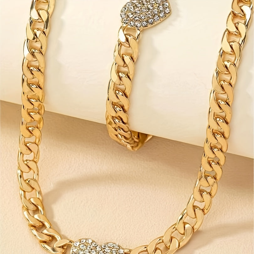 Conjunto de joias colar e pulseira banhado a ouro 14k